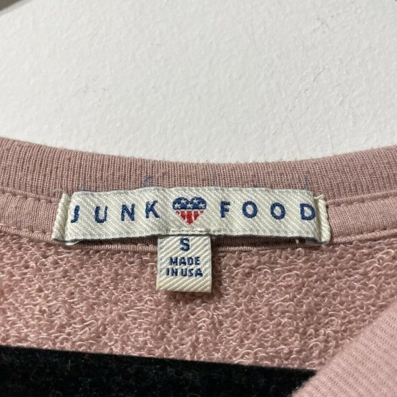 Junk Food Stay-Cation Pink Star Print Crew Neck Sweatshirt Size Small Loungewear - Picture 3 of 8